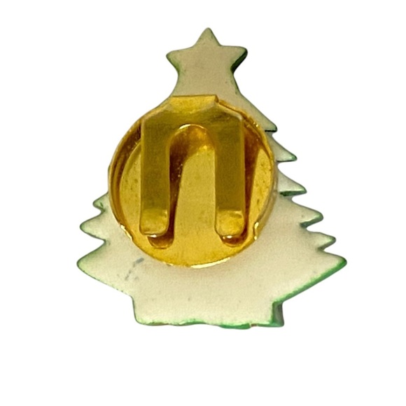 Christmas Tree Clip On Holiday Pin with Trees and Presents - Picture 4 of 6